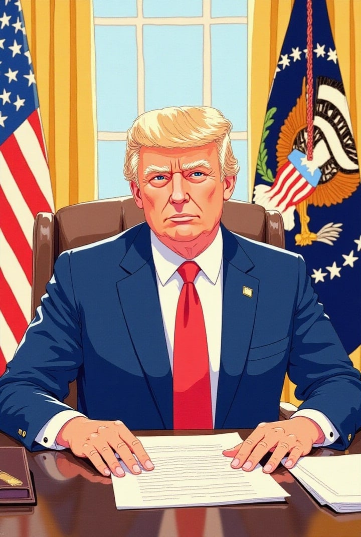 Afbeelding Donald Trump in the Oval Office