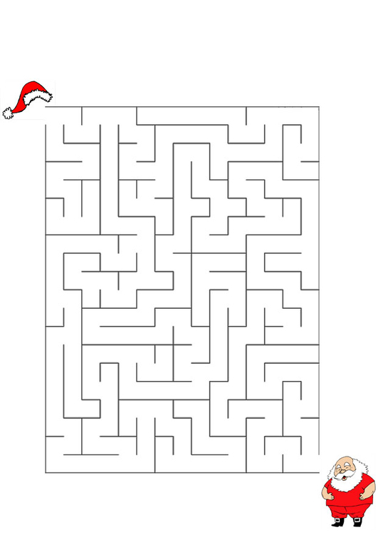 Afbeelding doolhof - kerstman
