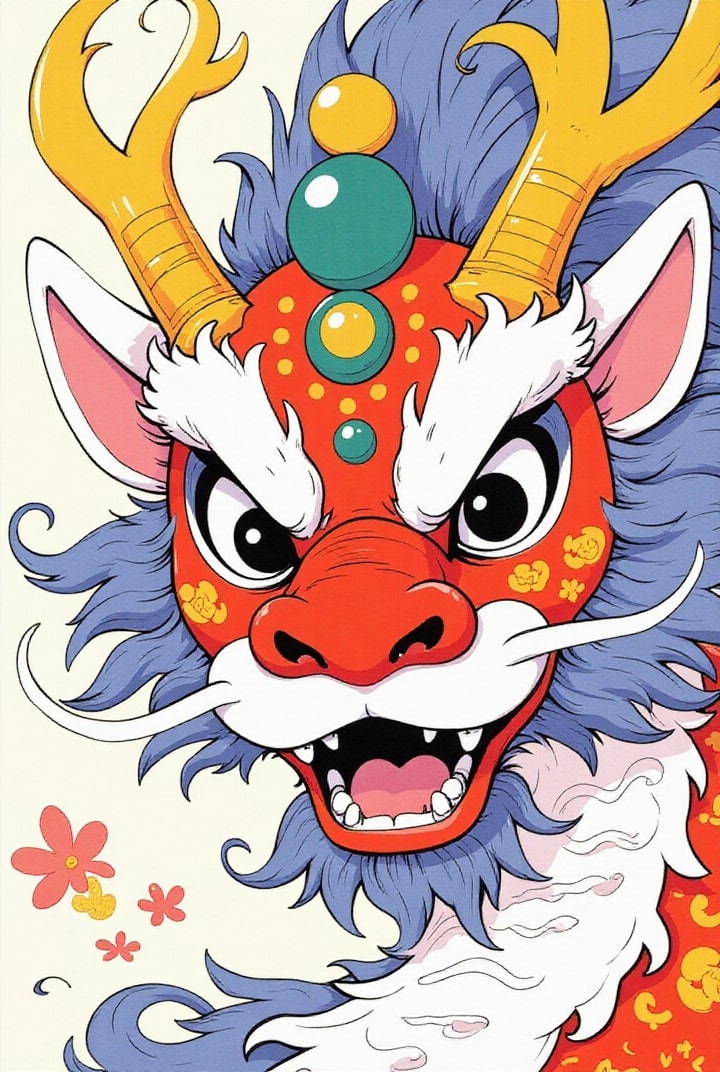 Afbeelding Drakenmasker uit China