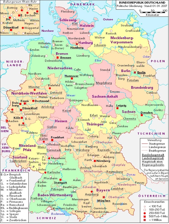 Afbeelding Duitsland - politieke kaart 2007
