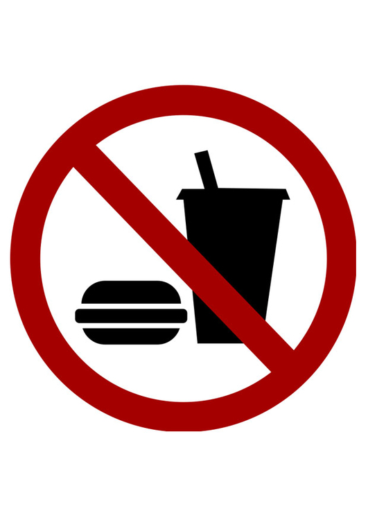 Afbeelding eten en drinken verboden