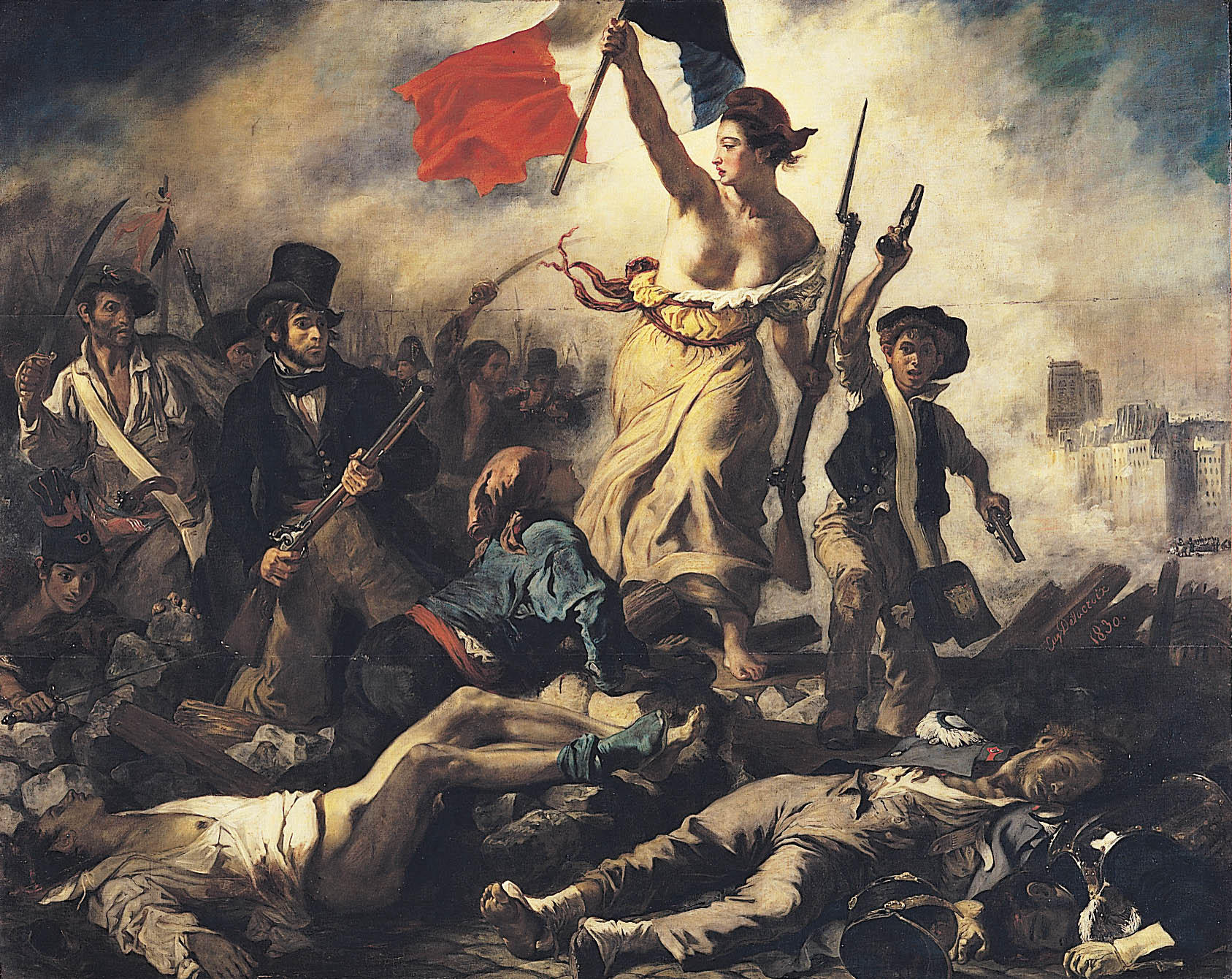 Afbeelding Eugene Delacroix - Vrijheid leidt het volk