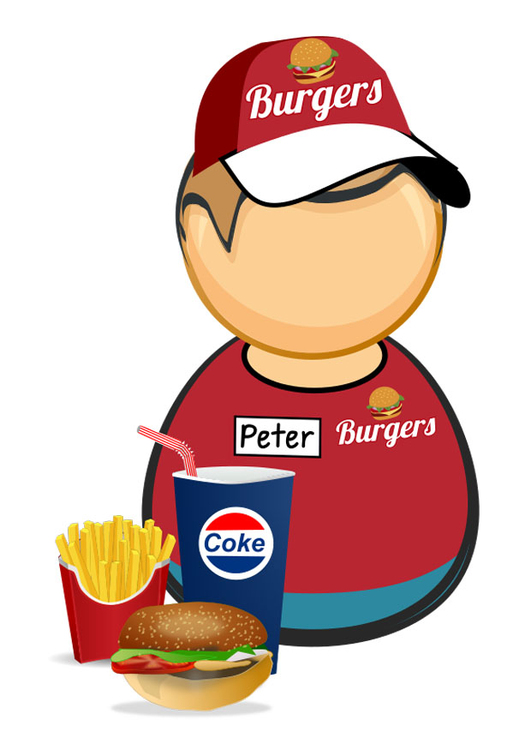 Afbeelding fastfoodmedewerker
