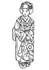 Kleurplaat geisha