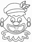 Kleurplaat gekke piet gezicht (2)