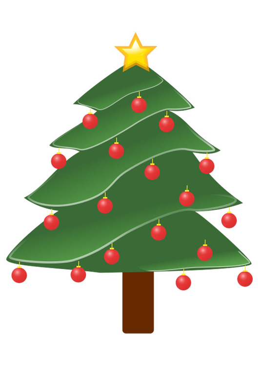 Afbeelding kerstboom met kerstballen
