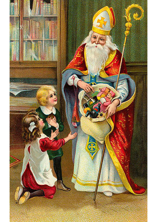 Afbeelding kinderen bij Sinterklaas 