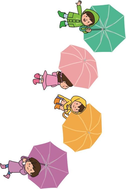kinderen met paraplu
