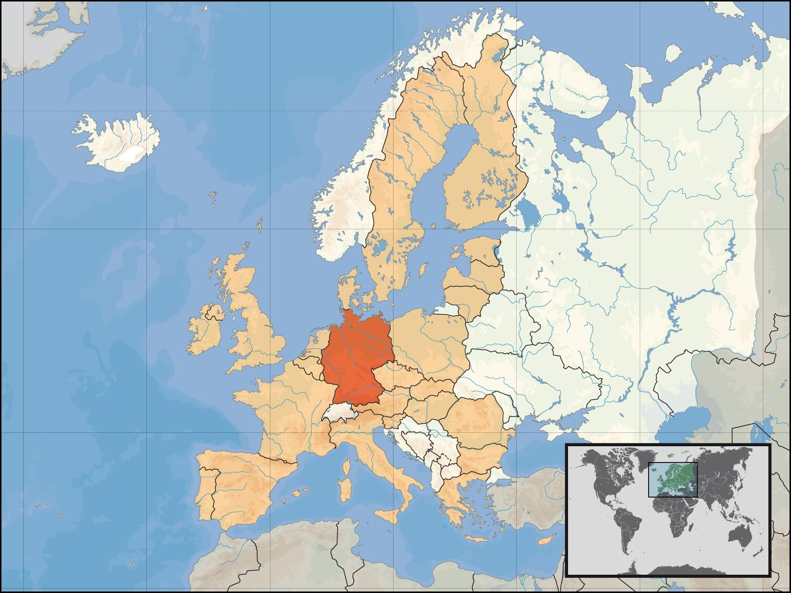Afbeelding locatie Duitsland in EU 2008