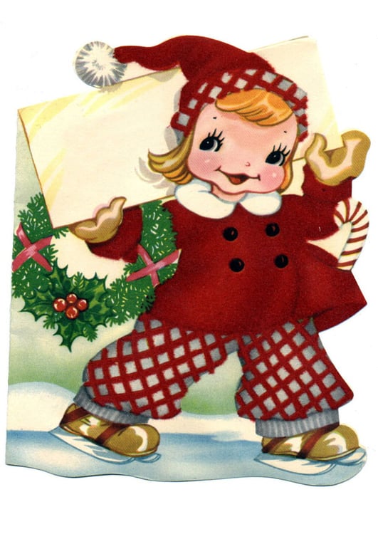 Afbeelding meisje in kerstpakje