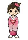 Afbeeldingen meisje in kimono