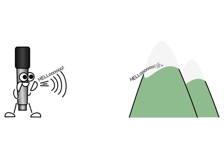 Afbeelding microfoon - echo bergen