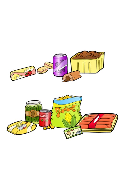 Afbeelding ongezonde en gezonde voeding