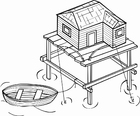 Kleurplaat paalwoning