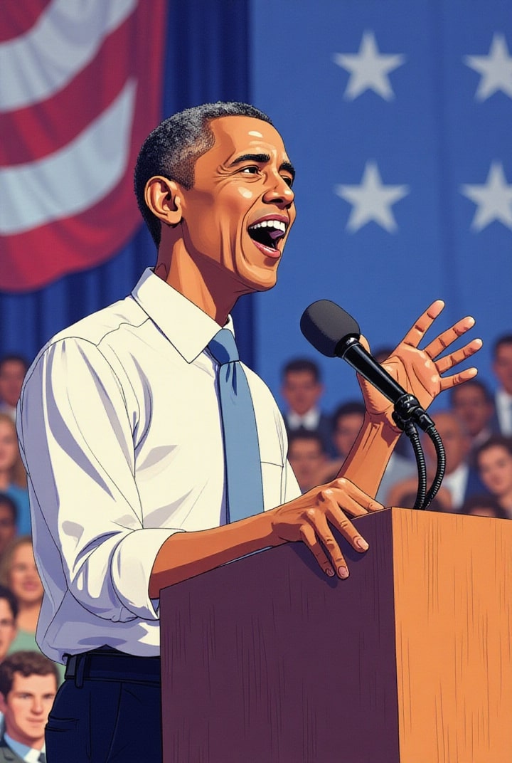 Afbeelding President Obama geeft een toespraak