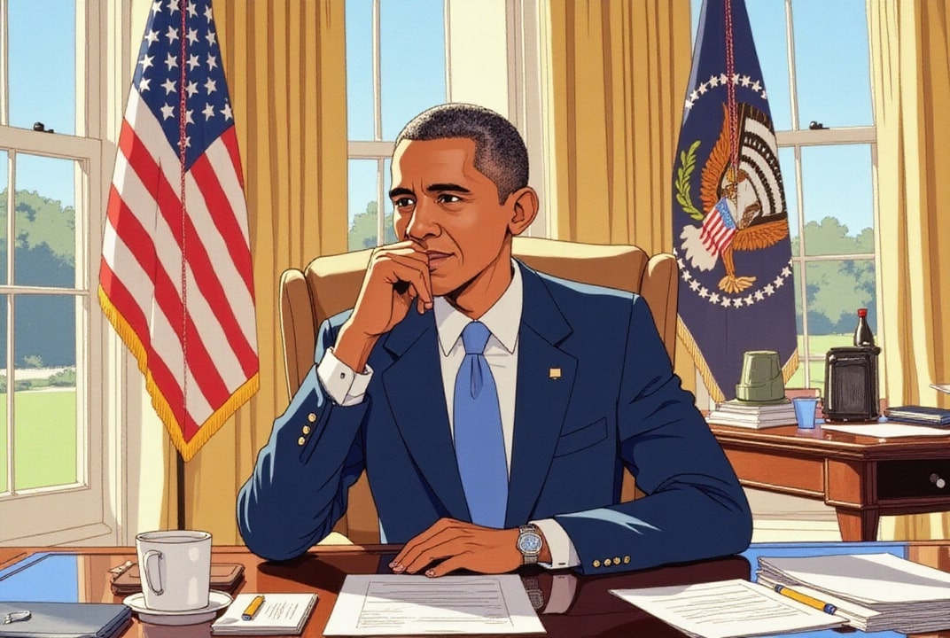 Afbeelding President Obama in the Oval Office