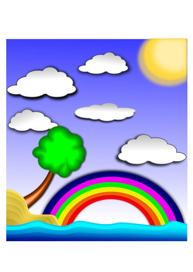 Afbeelding regenboog landschap