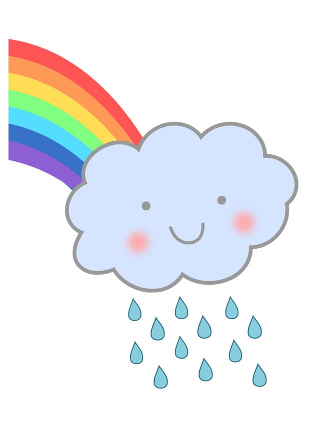 Afbeelding regenboog met regen