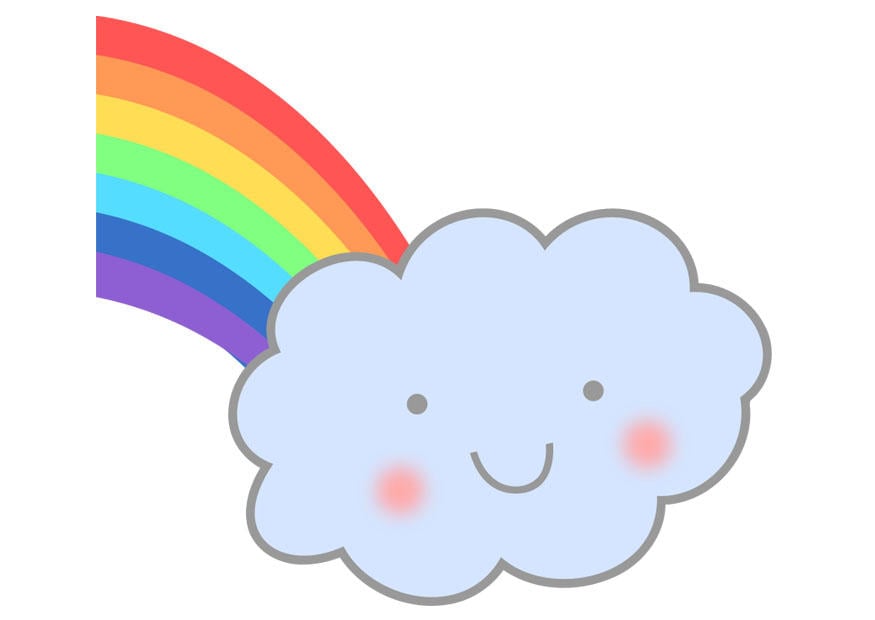 Afbeelding regenboog met wolk