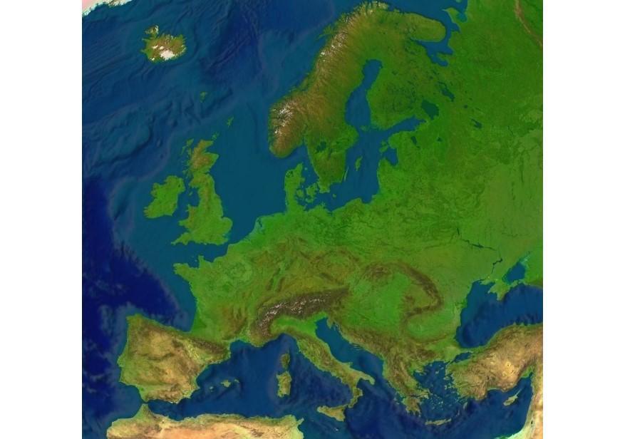 Afbeelding reliefkaart Europa