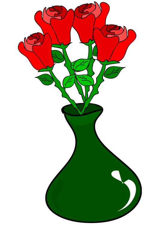 Afbeelding rozen in vaas