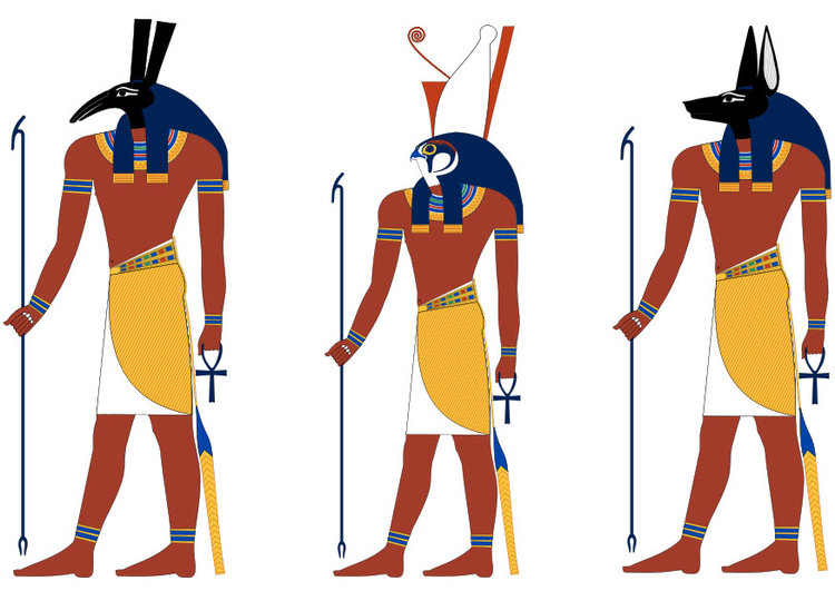 Afbeelding Set, Horus en Anubis