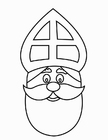 Kleurplaat sinterklaas gezicht (2)