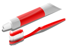 Afbeelding tandenborstel en tube tandpasta