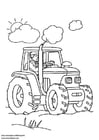 Kleurplaat tractor