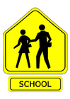 Afbeeldingen verkeersbord - school