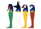 Afbeelding vier zonen van Horus