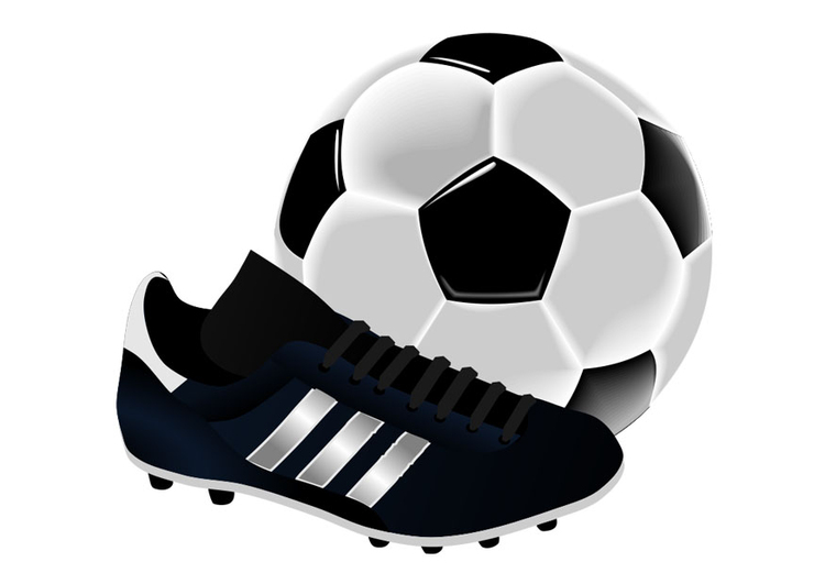 Afbeelding voetbalschoen en bal