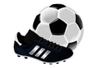 Afbeelding voetbalschoen en bal