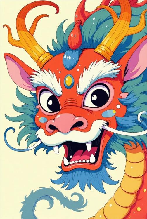 vrolijk Chinees drakenmasker