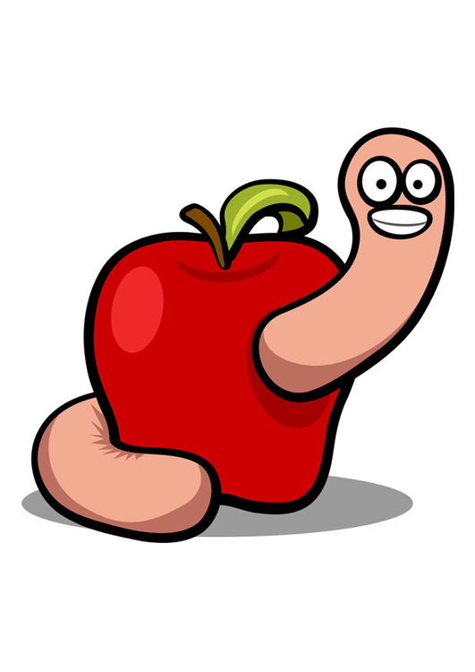 Afbeelding worm in appel