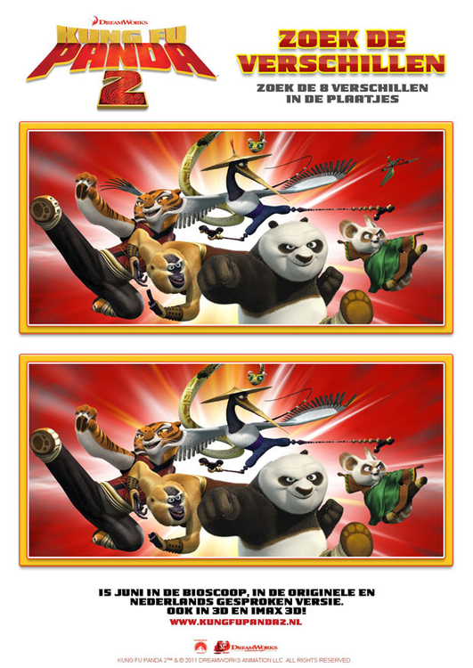 Afbeelding zoek de verschillen - Kung Fu Panda 2