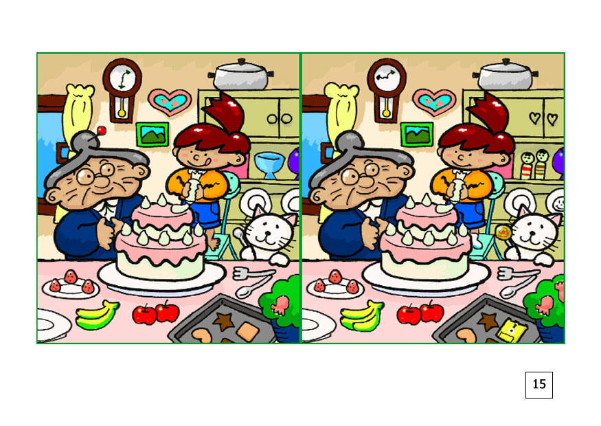 Afbeelding zoek de verschillen - taart bakken