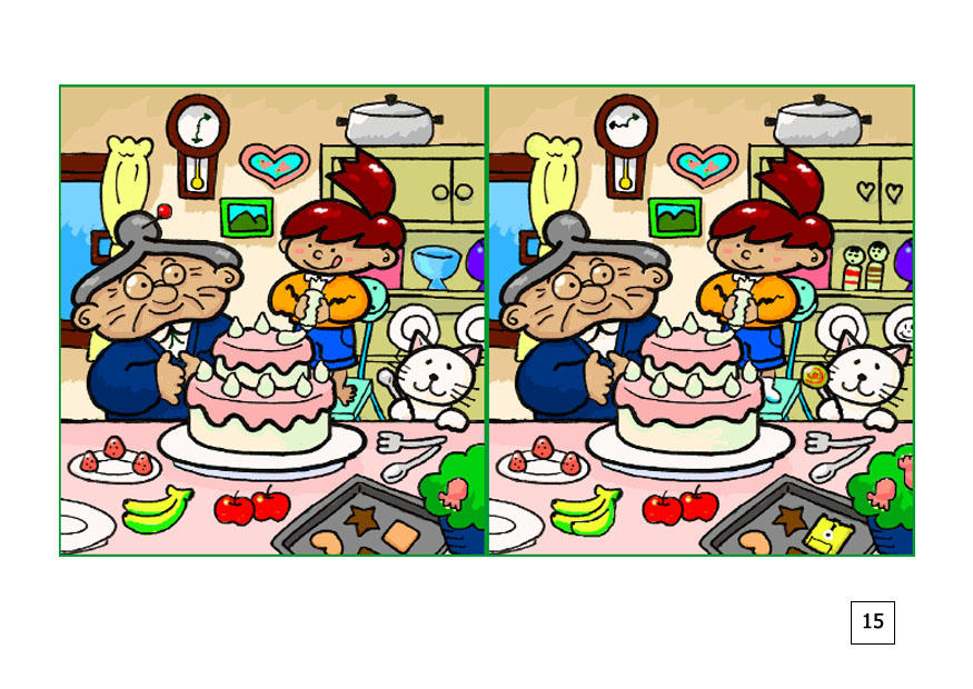 Afbeelding zoek de verschillen - taart bakken