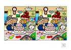 Afbeeldingen zoek de verschillen - taart bakken