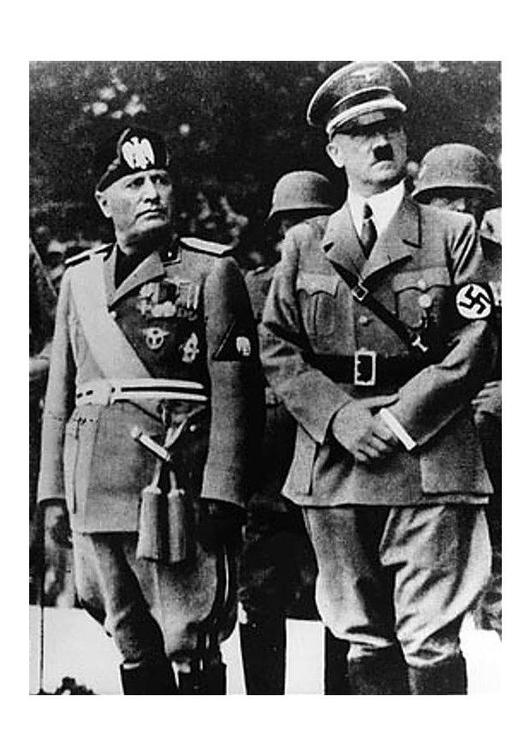 Adolf Hitler en Mussolini