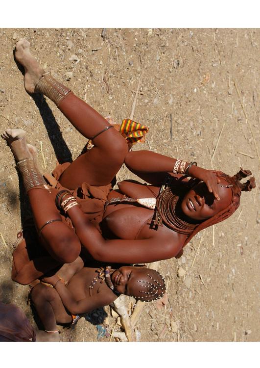 Himba moeder met kind