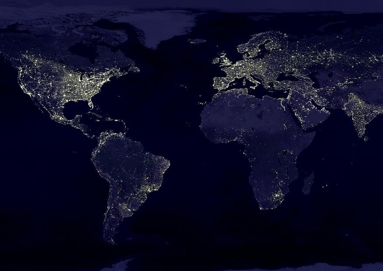 Foto aarde 's nachts - verstedelijkte gebieden