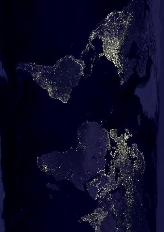 aarde 's nachts - verstedelijkte gebieden