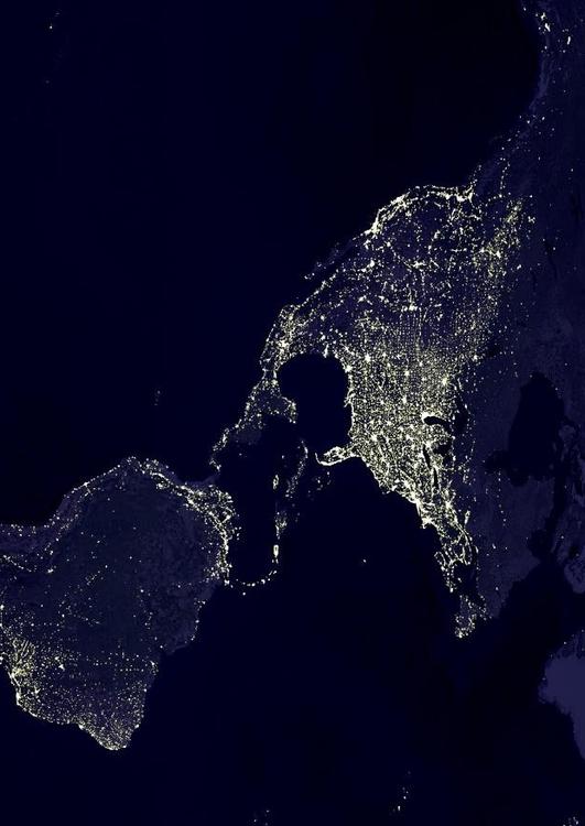 aarde 's nachts - verstedelijkte gebieden  3