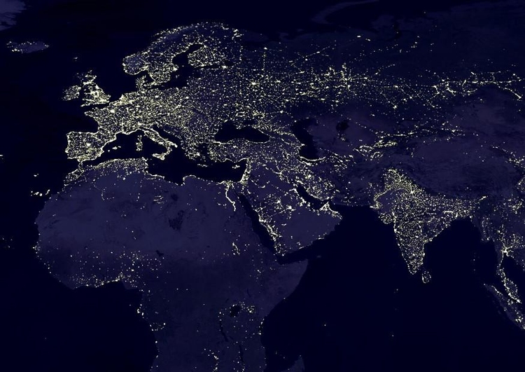 Foto aarde s nachts - verstedelijkte gebieden  4
