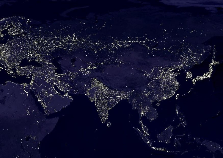 Foto aarde 's nachts - verstedelijkte gebieden  5