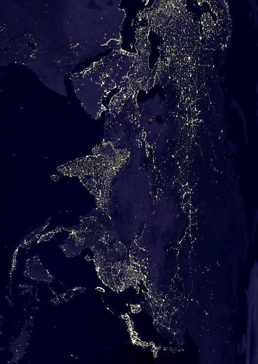 aarde 's nachts - verstedelijkte gebieden  5