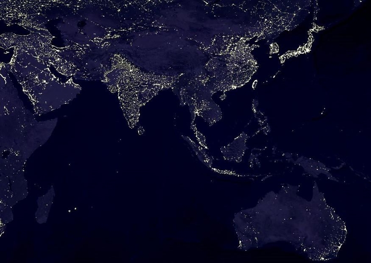 Foto aarde 's nachts - verstedelijkte gebieden  6