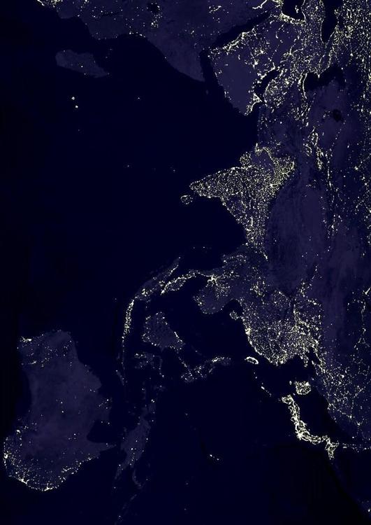 aarde 's nachts - verstedelijkte gebieden  6