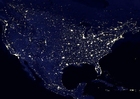 foto aarde s nachts - verstedelijkte gebieden Noord Amerika